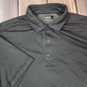 Bolle Men's L Golf Moisture Wicking Performance Polo‎ Golf Shirt Polyester Black